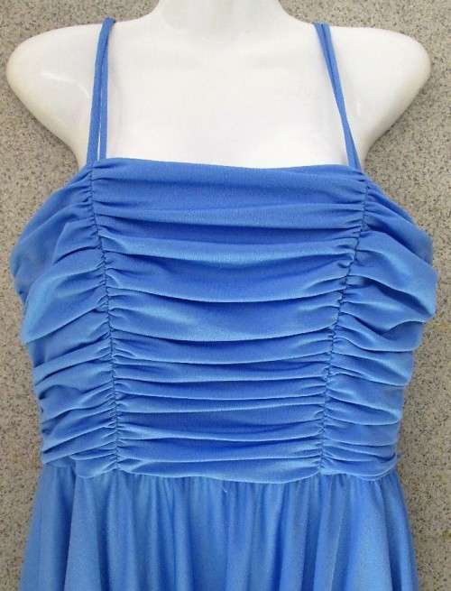 Vintage Periwinkle Polyester Evening  Dress - Size 38