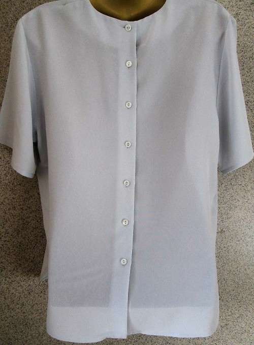 Vintage Light Grey Polyester Shirt (Buttons At The Back) - Size 36