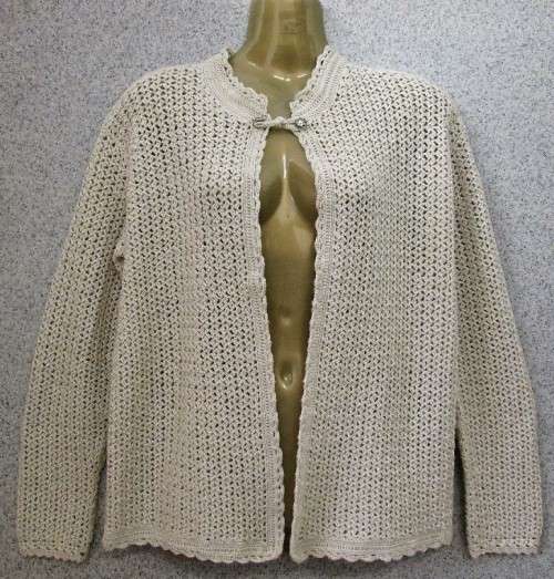 Vintage Beige Crochet Jersey - Size 36/38