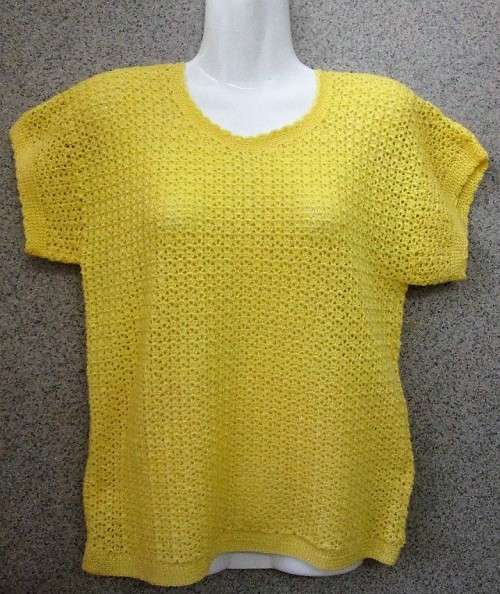 Vintage Yellow Crochet Top - Size 34/36