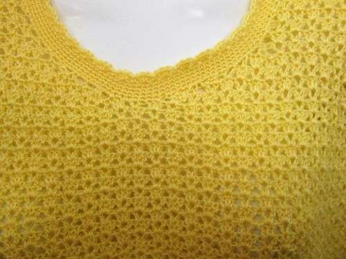 Vintage Yellow Crochet Top - Size 34/36