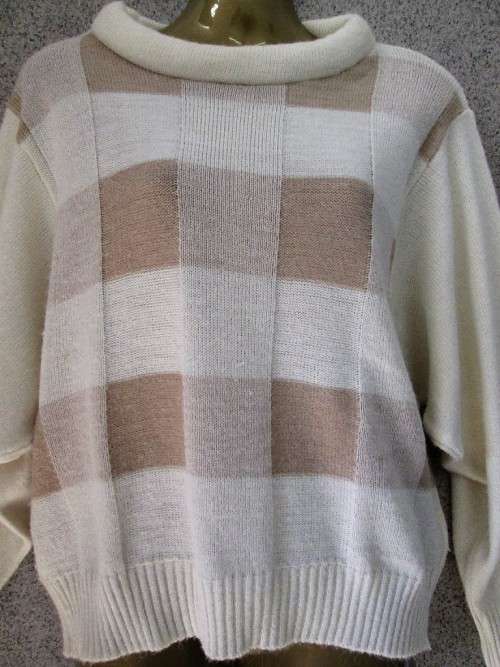Vintage Cream & Beige Jersey - Size L