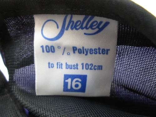 Vintage Purple & Black Silky Feel Polyester Dress - Size 40