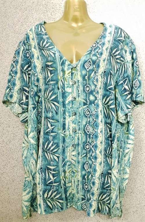 Vintage Patterned Viscose Patterned Shirt - Size 42
