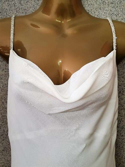 Off White Fully Lined Jasper Conran Evening/Wedding Dress, Small Train Size 34 Chest 84cm Waist 78cm