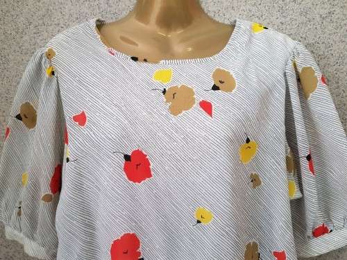 Vintage Polyester Patterned Dress - Size 36 (Chest 92cm)