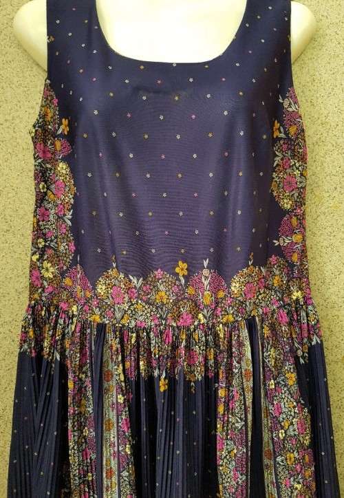 Vintage Polyester Patterned Dress - Size 32 (Chest 84cm)