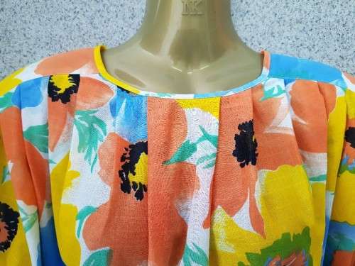 Vintage Polyester Patterned Dress - Size 34