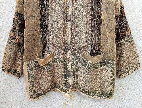 Stunning Gold Coloured WARM Beautifully Embroidered Jacket - Free Size