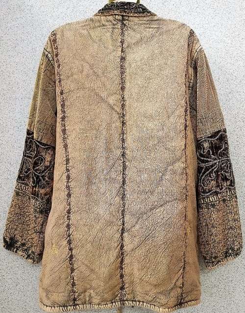 Stunning Gold Coloured WARM Beautifully Embroidered Jacket - Free Size