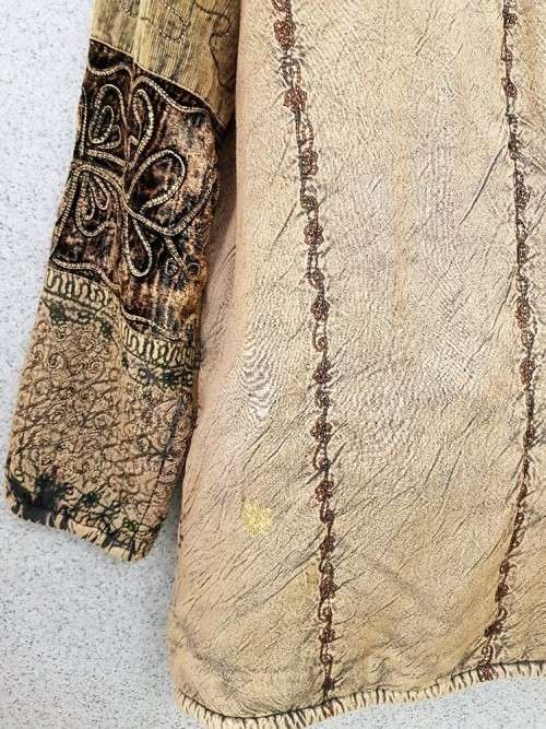 Stunning Gold Coloured WARM Beautifully Embroidered Jacket - Free Size