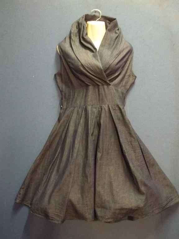 Lined Denim Dress With Netting Petticoat - Size 36 * Quality Brand