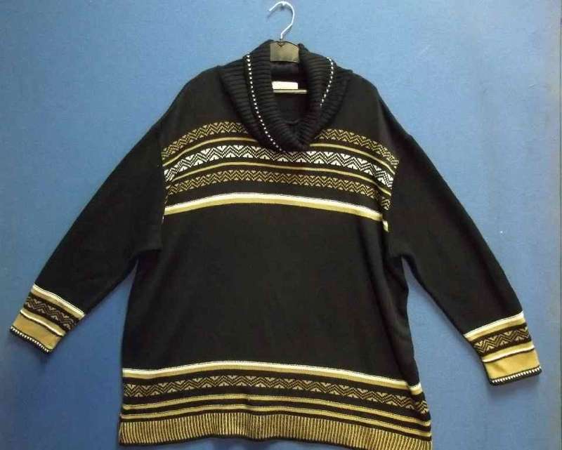 Black, Stone & Cream Polo Neck Jersey - Size XL * Quality Brand