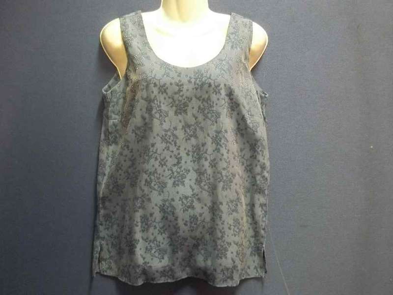 Blue Patterned Shine Effect Top - Size 36 * Quality Brand