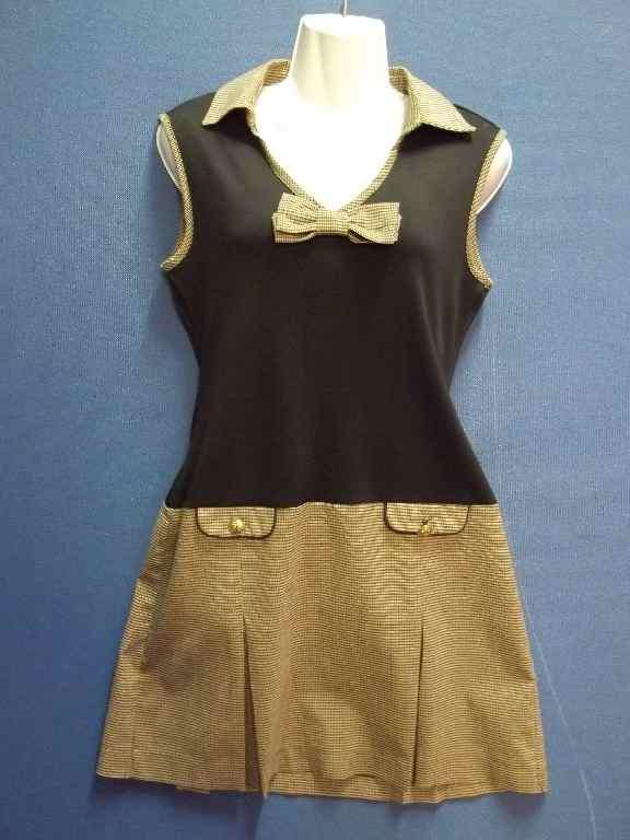 Black & Tweed Pattern Sleeveless Short Dress - Size 34 * Quality Brand