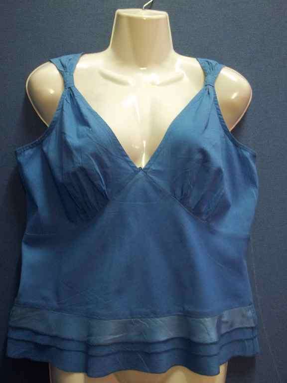 Blue Cotton Sleeveless Top - Chest 92cm