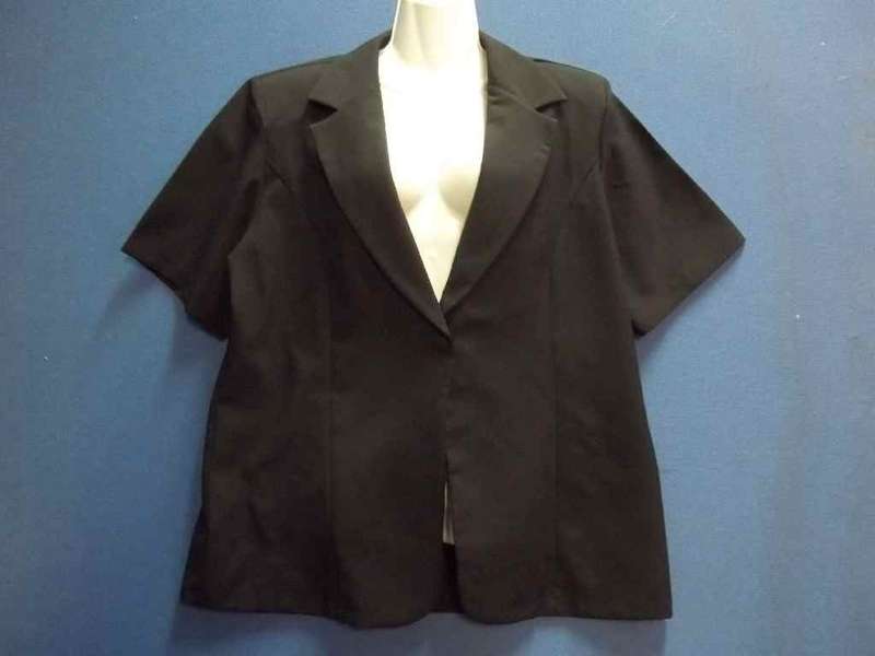 Black Polyester Short Sleeve Work Wear Jacket - Size 44