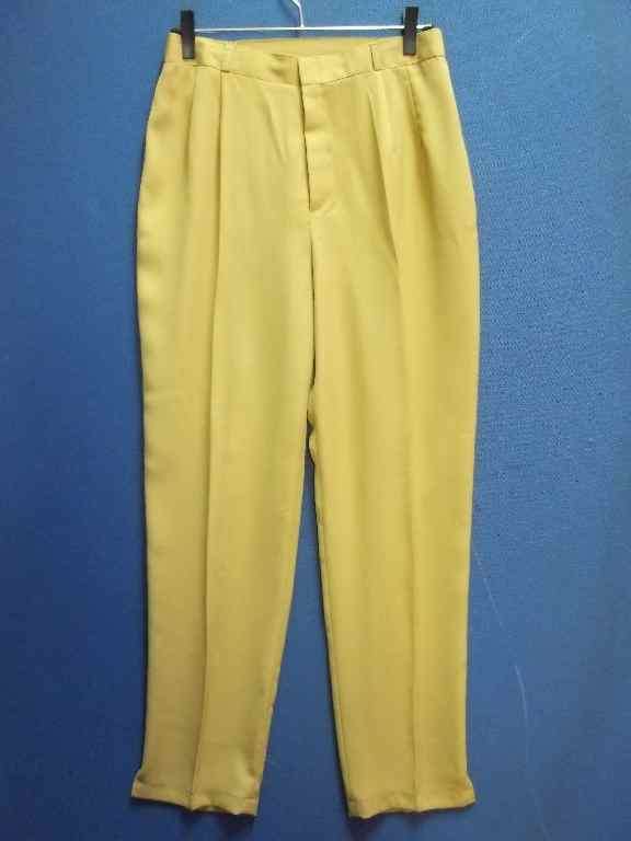 Tan Polyester Pants With Elasticated Waist - Size L