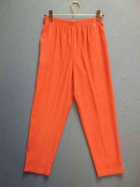 Dusty Pink Stretch Polyester Pants With Elasticated Waist- Size 34 (Waist 66cm-84cm, Hip 98cm)
