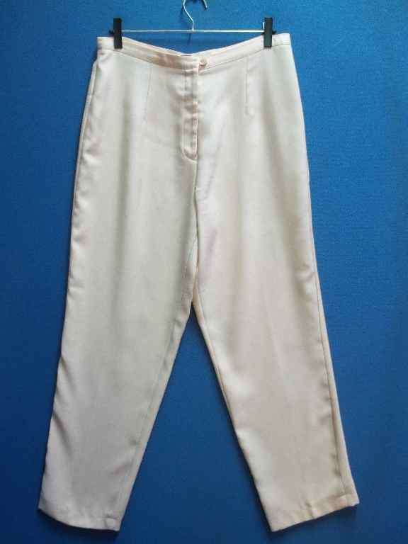 Peach Polyester Pants With Non-Elasticated Waist - Waist 84cm