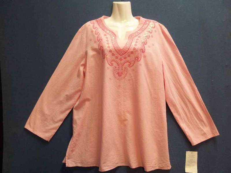 100% Cotton Long Sleeve Pink Patterned Shirt - Size 42 (New With Tag)