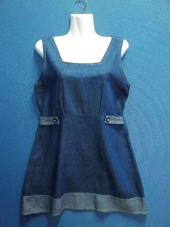 Denim Sleeveless Long Top Or Short Dress - Chest 85cm