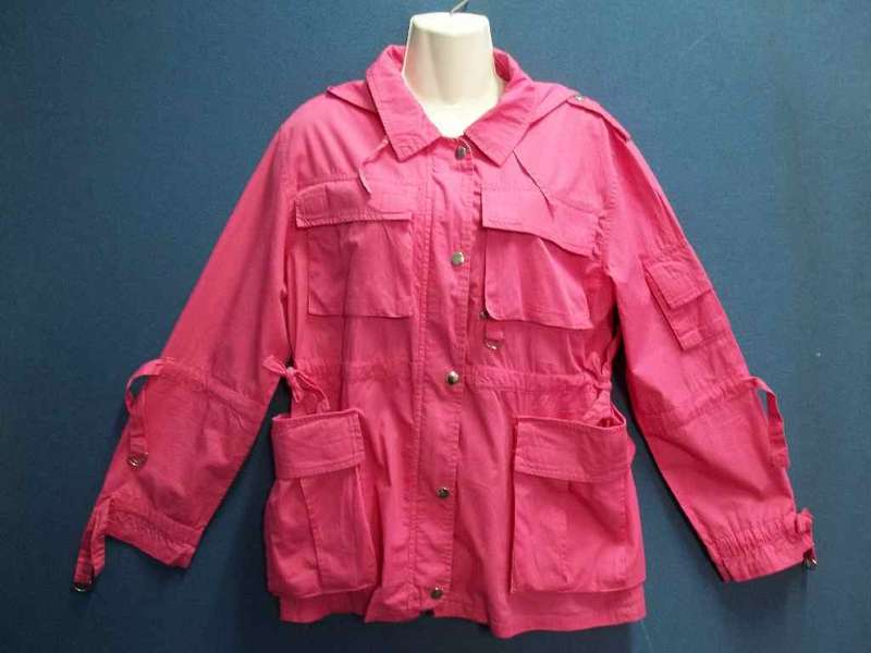 100% Cotton Utility Style Pink Jacket With Hood - Chest 100cm