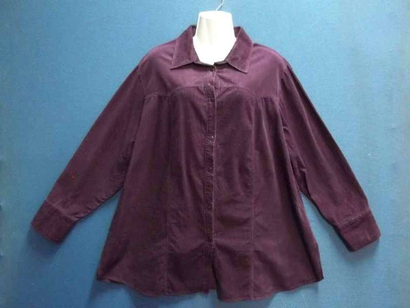 Puple Fine Corduroy Long Sleeve Shirt - Size 46 * Quality Brand