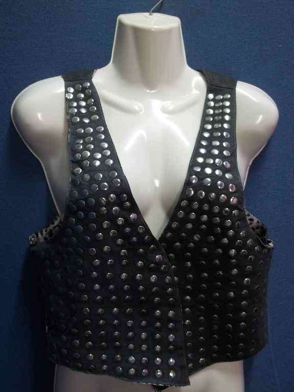 Grey With Metal Studs Waistcoat - Free Size (New + Tag)