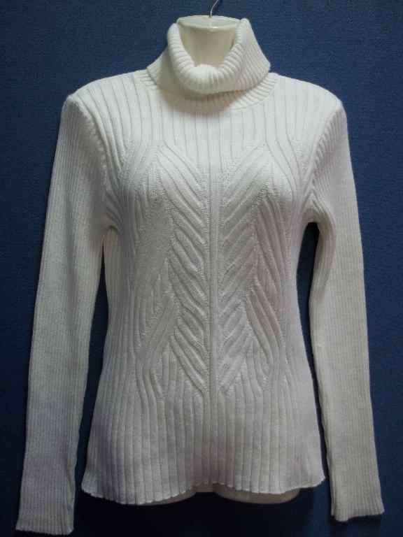 White Polo Neck Jersey - Size S * Quality Brand
