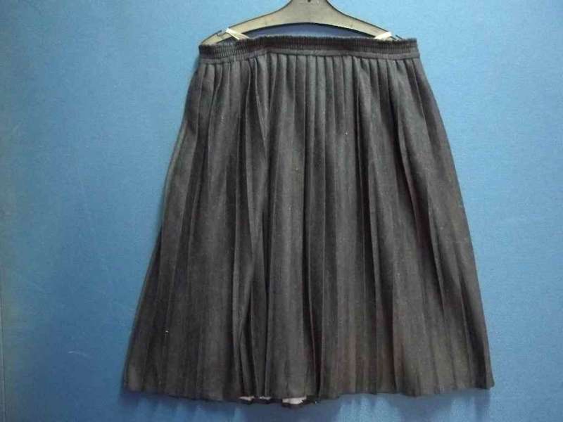 Vintage Wool Effect Pleated Polyester Wool Effect Skirt, Elasticated Waist - Waist 84cm