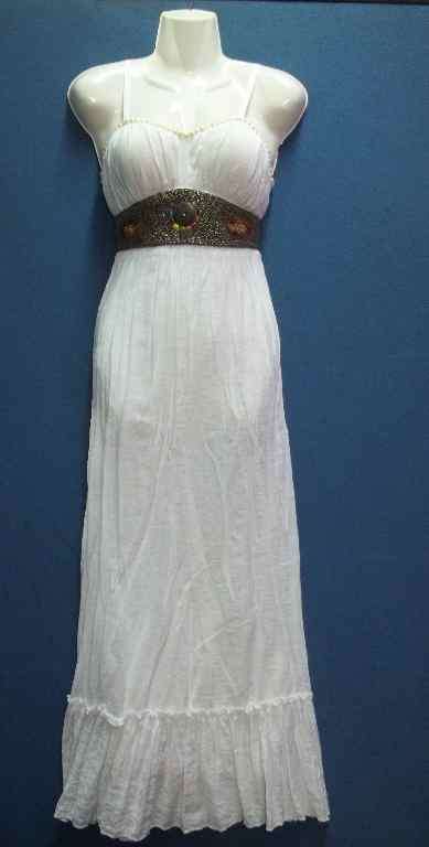 Long White Dress With Bead Detail - Chest 70cm