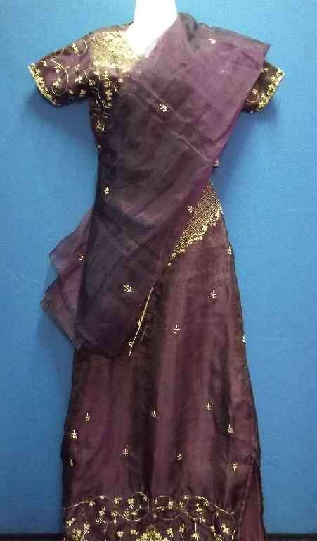 Maroon & Gold Punjabi - Chest 92cm, Waist (Stretch, With Elastic) 70cm