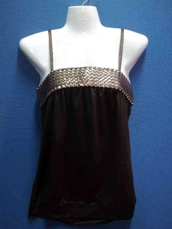 Brown Polyester Strappy Top - Size 34 * Quality Brand