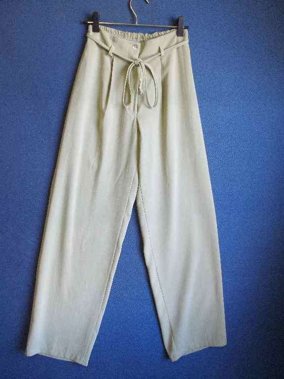 Light Green Polyester Pants - Size 32 (Elasticated Waist)