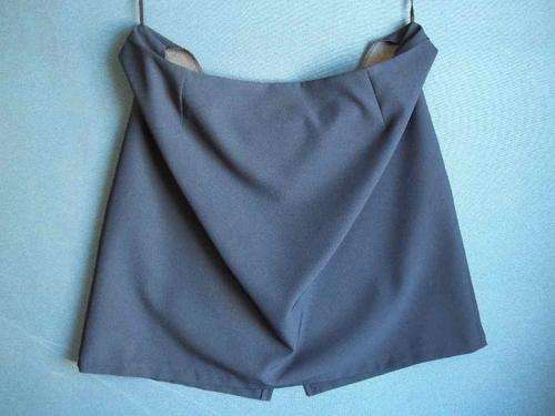 Short Navy Polyester Skirt - Size 42