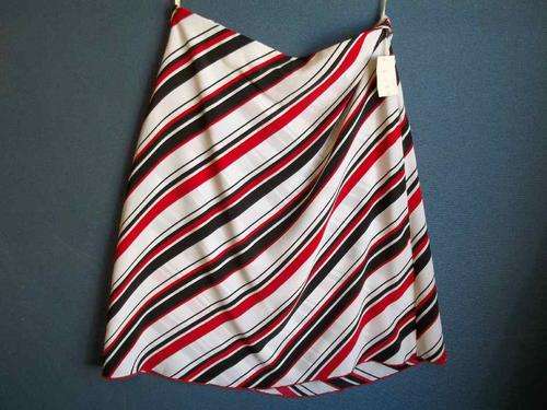 Red/Black/White Stripy Polyester Skirt - Waist 82cm