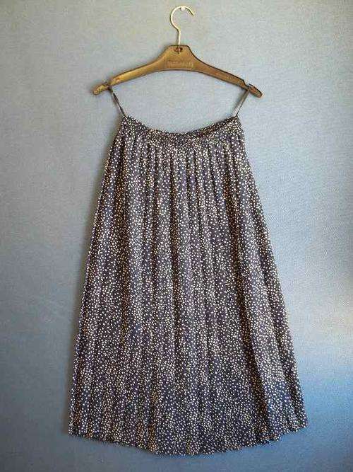 Vintage Blue & White Pleated Skirt - Size 36 * Quality Brand