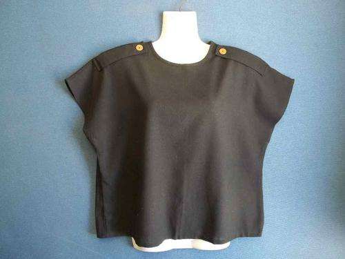 Vintage c1980's 100% Polyester Black Top - Size 34