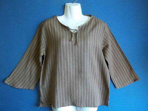 100% Cotton Brown Stripy Top - Chest 100cm