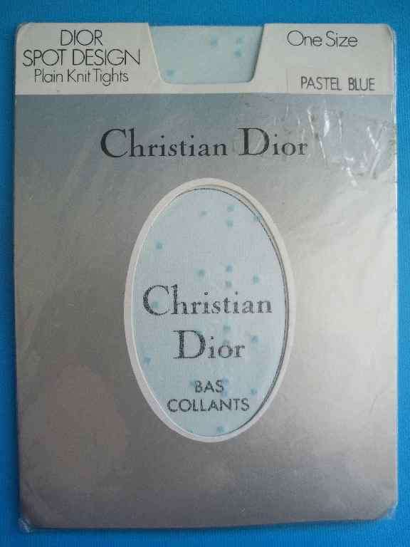 Pale Blue With Dots Vintage Christian Dior Tights,One Size Fits All - In Original Unopened Packaging