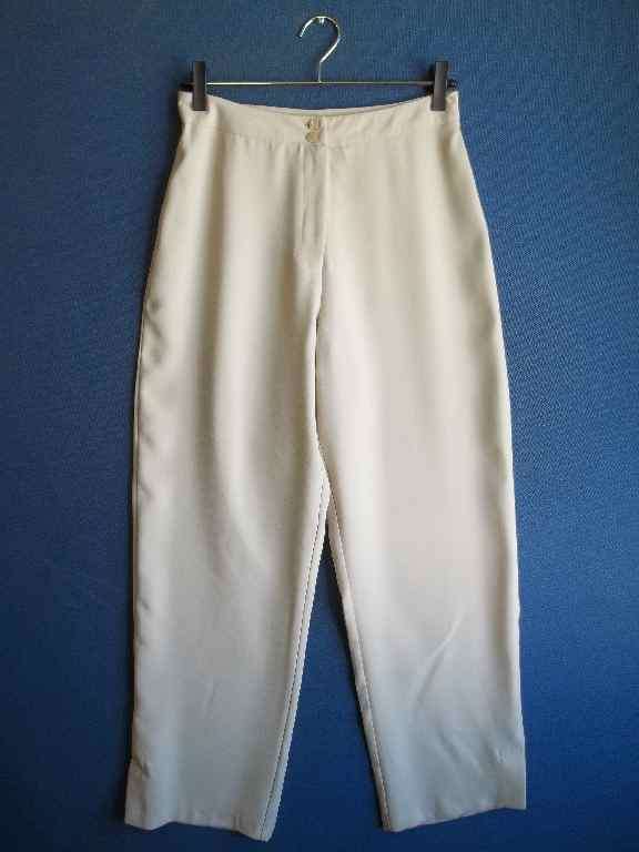 Beige Polyester Pants - Size 34 (Waist 72cm, Hips 100cm)