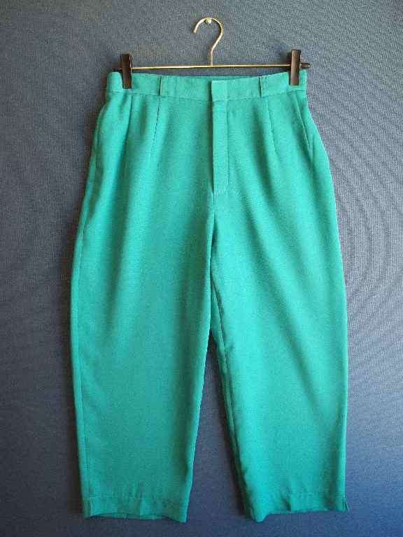 High Waisted Seagreen Polyester Pants - Size 34/36 Waist 68-78cm, Hip 100cm)