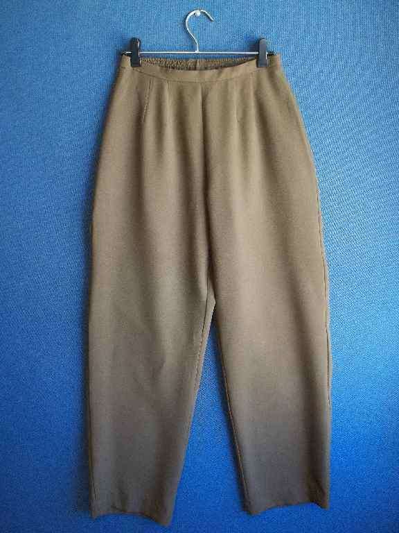 Brown Polyester Pants With Elasticated Waist - Size 32