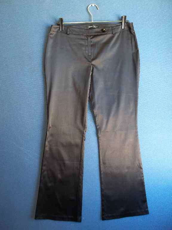 Stretch Black Satin Pants - Size 34 (Waist 82cm, Hips 98cm) * Quality Brand