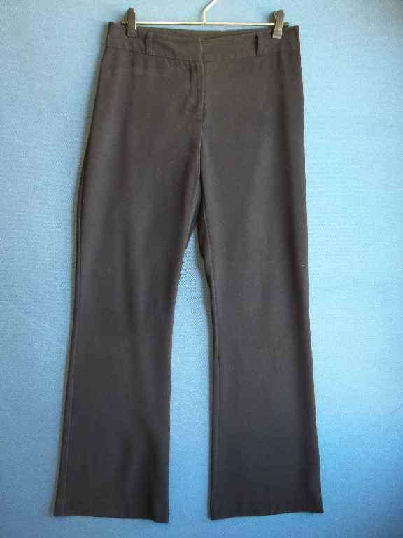 Black Stretch Polyester/Rayon Pants - Size 34  (Hips 95cm) * Quality Brand