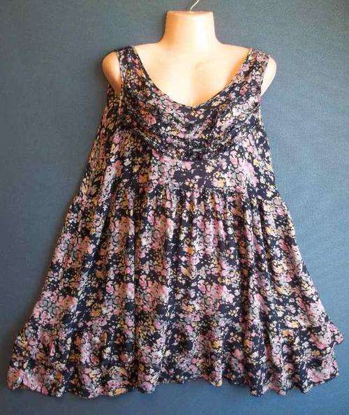 Patterned Viscose Sleeveless Top With Ruffle Detail - Chest 97cm