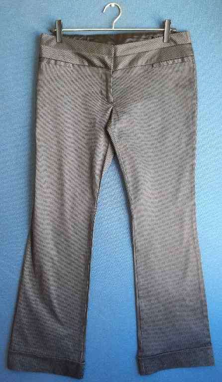 Charcoal & Black Stretch Pinstripe Pants - Size 36 (Waist 84cm, Hips 93cm)
