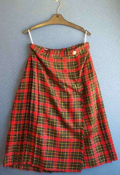 Pleated Tartan Skirt - Size 34
