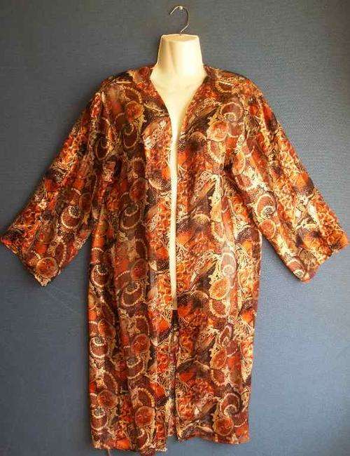 Silky Long Length Patterned Jacket - Chest 100cm